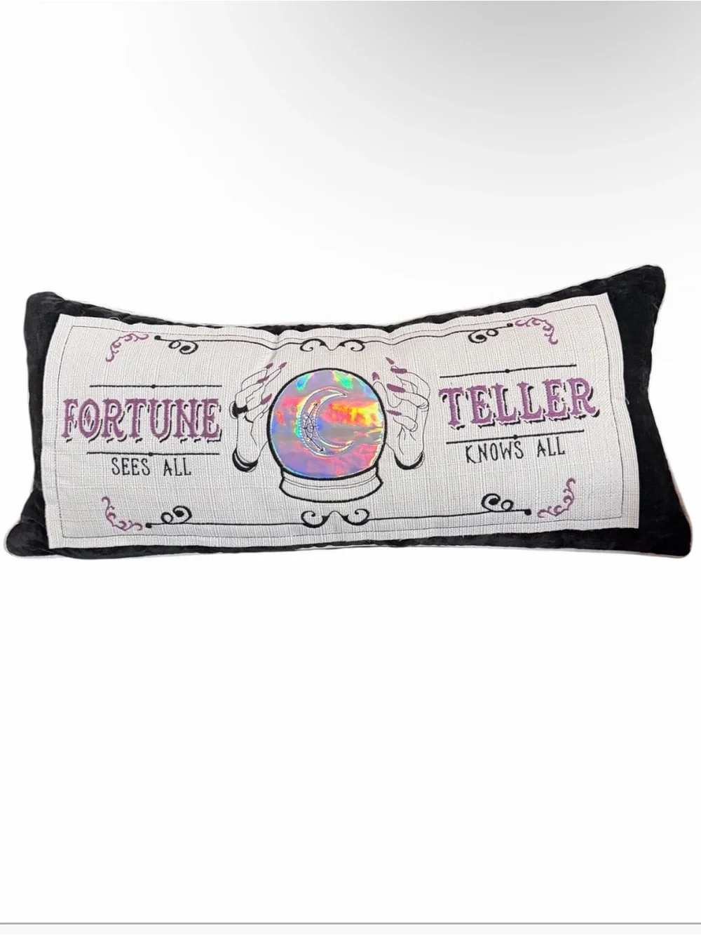 VTG Style Fortune Teller Halloween Lumbar Pillow 29x13 NWT